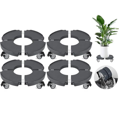 ToLanbbt Plant Caddy Stand with 360° Wheels Adjustable 15-22 Inch Rolling Plant Stand Heavy Duty Large Plant Cart Dolly with Casters 440lbs Capacity for Large Planter, Garden Pot, Flower Pot, Gray, 1P - color: Gray