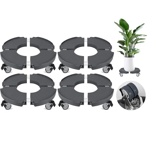 ToLanbbt Plant Caddy Stand with 360° Wheels Adjustable 15-22 Inch Rolling Plant Stand Heavy Duty Large Plant Cart Dolly with Casters 440lbs Capacity for Large Planter, Garden Pot, Flower Pot, Gray, 1P - color: Gray