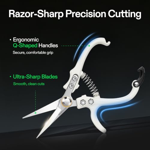 VIVOSUN Pruning Shears for Gardening, Q-Shaped Garden Scissors for Plants - style: Q-Shaped Pruner