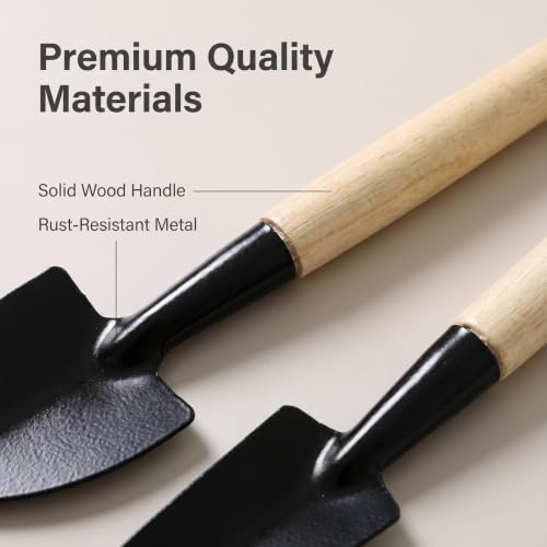 6PCS Garden Hand Tools Set Wooden Handle Mini Shovel Rake - color: Mini Small Size 6-Piece Set
