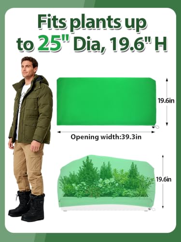 3Pcs 19.6x39.3" 70GSM Thick Plant Covers Freeze Protection for Winter Shrub - size: 19.6in x 39.3in