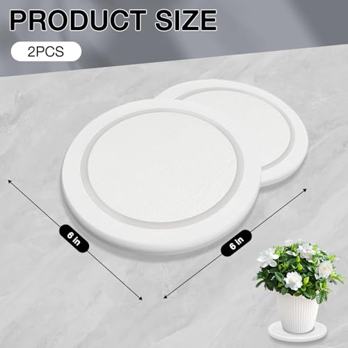Instant Dry Diatomaceous Earth Plant Saucer, Round Stone Drip & Drainage Tray for Indoor Outdoor, Absorbent Pot Coaster, Housewarming Gift, Keep Floors Dry and Clean (2,6in,White) - color: White, size: 6.30 × 6.30 in
