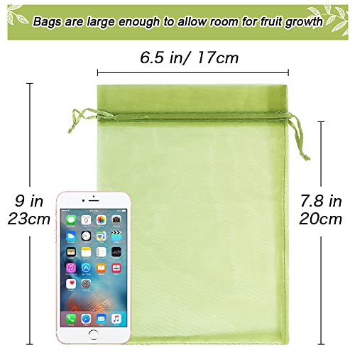 HRX Package 100pcs Mesh Fruit Protection Bags 6x9 in for Gardeners (Green) - size: 6x9 inches
