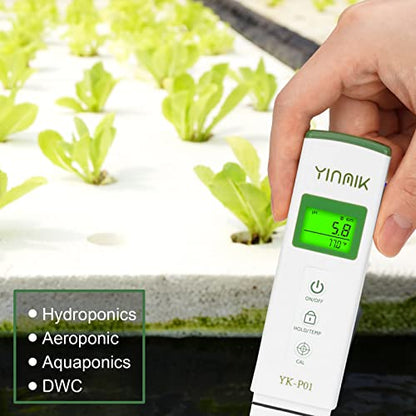 YKMINK YK-P01 pH Tester, Digital pH Meter for Water,pH Temp Meter with ATC - color: Green pH Tester