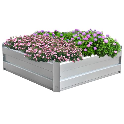Galvanized Raised Garden Bed Kit, 3x3x1FT Metal Raised Garden Beds for Vegetables (3 * 3 * 1FT) - size: 3*3*1FT