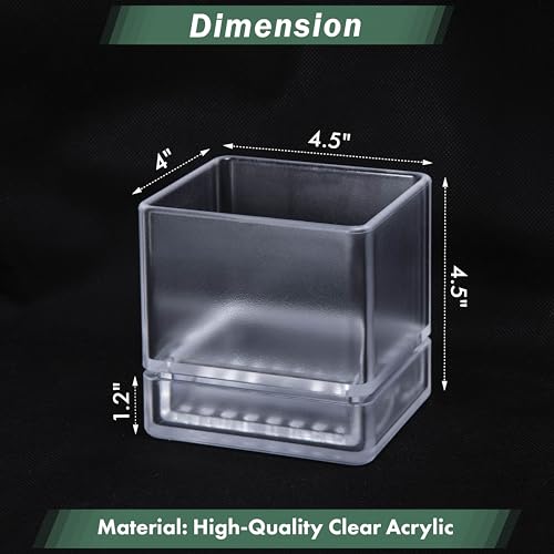 D'vine Dev 4-Pack Acrylic Herb Planter Pots, 4 in, Clear, 76-Y-D-1 - color: Clear, size: 16 Inch x 4.5 Inch