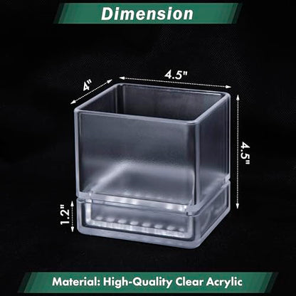 D'vine Dev 4-Pack Acrylic Herb Planter Pots, 4 in, Clear, 76-Y-D-1 - color: Clear, size: 16 Inch x 4.5 Inch