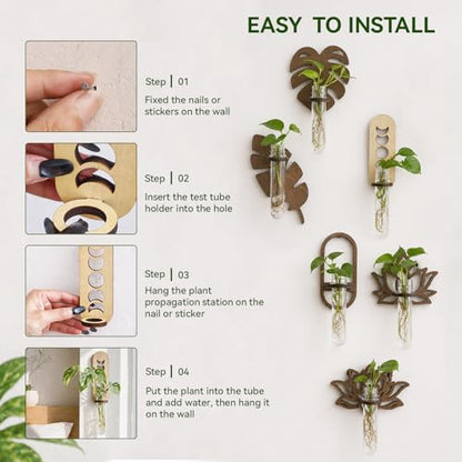 Artilady Plant Propagation Station Wall Hanging, Planter Terrariums Tube - color: Moon phase