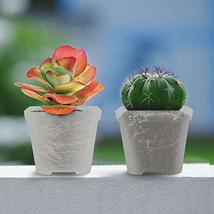 40 PCS 4 Inches Plastic Square Nursery Pot, Transparent Square Plastic Starter Pots with Drainage Hole, Clear Nursery Pots for Your Room, Garden, Office and Balcony Decor - size: 4 Inch 40 PCS