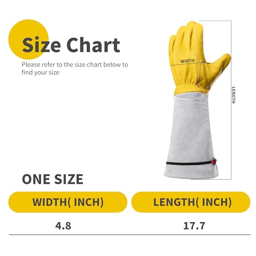 17 Inches Long Leather Gloves Puncture Resistant For Garden & Outdoor Task