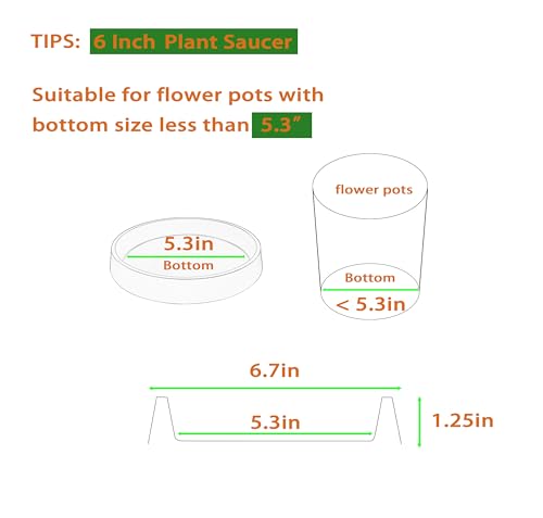 1 Pack Plant Saucer Tray for Ceramic Plastic Pots, 6 inch Plant Saucers for Indoors, Pot Saucers Trays, Flower Planter Water Drip Trays for Pots Base (6", Brown) - color: Brown, size: 6" (1 Pack)
