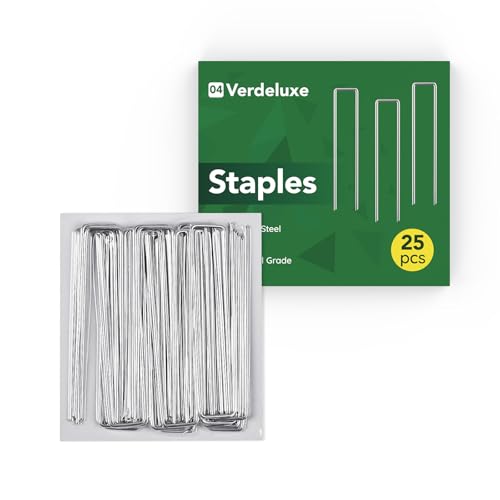 Verdeluxe 25 Pack Garden Staples,6 Inch 11 Gauge Galvanized Garden Stakes - size: 6inch/25pcs