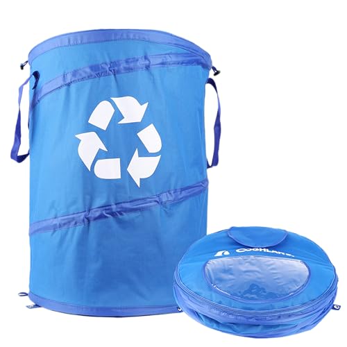 Coghlan's Deluxe Durable Pop-Up Recycling Can – Collapsible Bin with Zippered Lid, Bag Clips, and Anchoring Points for Camping, Home, and Outdoor Use – 29.5 Gallon - color: Deluxe Recycle Can - 29.5 Gallon