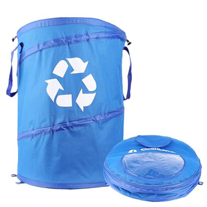 Coghlan's Deluxe Durable Pop-Up Recycling Can – Collapsible Bin with Zippered Lid, Bag Clips, and Anchoring Points for Camping, Home, and Outdoor Use – 29.5 Gallon - color: Deluxe Recycle Can - 29.5 Gallon