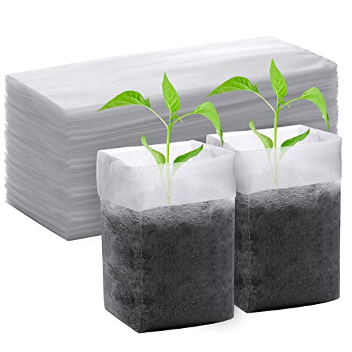 Greaner Nursery Growing Bags - 7.8x10.2 inches, 100PCS Non-Woven Biodegradable Plant Nursery Bags, Seed Starting Pots Pouches for Vegetables, Flowers, Fruits, Trees, Home Garden Supply - size: 7.8"x10.2"/100pcs