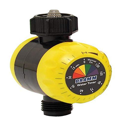 Dramm ColorStorm Premium Water Hose Timer, Mechanical, Turns Water Off Automatically, Up to 120 Minutes of Run Time, Compact for Lawn, Drip, Soaker Hose and Garden, Yellow - color: Yellow