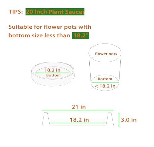 Plant Saucer Tray for Ceramic Plastic Pots, 20 inch Plant Saucers for Indoors, Pot Saucers Trays, Bird Bath Bowls, Flower Planter Water Drip Trays for Pots Base (20", White) - color: White, size: 20" (1 Pack)