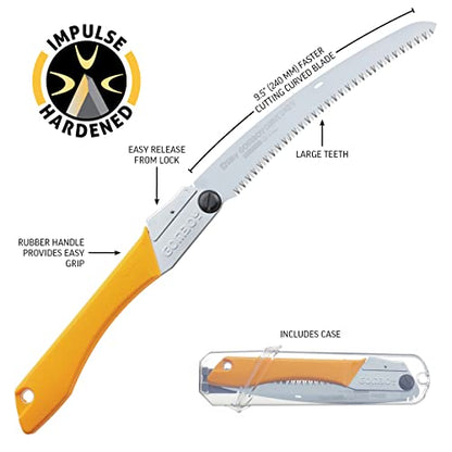 Silky - 717-24 GomBoy Curve Professional Folding Saw 240mm, Large Teeth Yellow