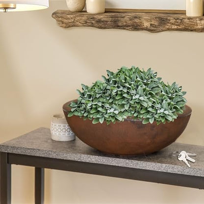 Sunnydaze Percival 20.75" Shallow Outdoor Planter Bowl, Rust, 2pk - color: Rust