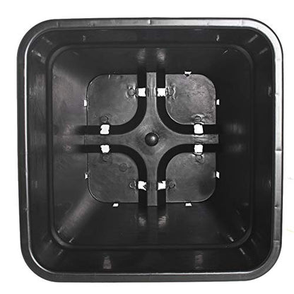 10-Pack 3 Gallon Square Plant Nursery Pot Grow Pots Black Nursery Container - size: 3 Gallon