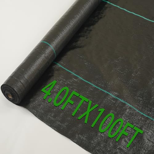 BPL 4ft×100ft Garden Weed Barrier Fabric Heavy Duty Landscape Fabric with Superior Permeability Easy Set up Weed Control Ground Cloth - size: 4FT×100FT