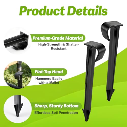 35 Pieces 1/2 Inch Drip Irrigation Hold Down Anchor Stakes, 4.5-Inch Plastic 1/2'' Heavy-Duty Tubing Holder Stakes for 1/2'' Irrigation Tubing Garden Vegetable Flower Beds Drip Supplies - size: 1/2" Stake-35P