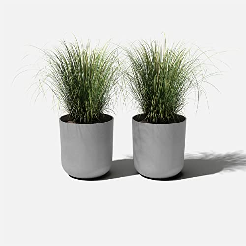 Veradek Mason Series Lima Planter - Large Round Outdoor Planter - color: Gray, size: 20 inches - 2 Pack