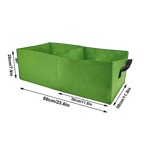 Plant Grow Bags, 5 Pack Fabric Raised Planting Bads, 2 Holes Rectangle Grow Bag, 10 Gallon Breathable Potato Tomato Planter Pots for Outdoor Vegetables Plant Flowers (Green) - color: Green 5 Pack 10 Gallon