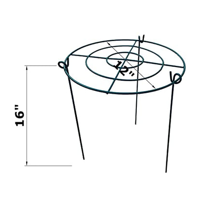 10 Pack 12"x16" Peony Cages Plant Support Stakes Grow Through Grid Grow Through Hoops, Metal Flower Plant Brace Support Ring for Heavy Blossom - size: 12"x16" Pack of 10