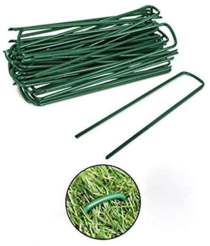 Yeasing Garden Pegs Pins Ground Stakes Staples Spikes U Shaped Landscape Securing Nail Pin Lawn Fabric Netting Matting 6Inch 20PCS - size: 6 inch