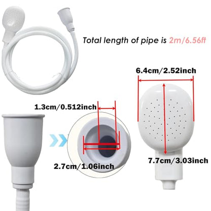 2m/6.56ft Pet Sink Spray Hose Portable Garden/Tub Faucet Sprayer Handheld Hose Faucet Shower for Bathing Baby,Pets,Washing Hair,Rinsing Vegetables - color: White - 2m/6.56ft