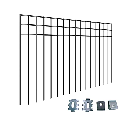 24x15-inch No Dig Animal Barrier Fence, 10 Pack Black Dig Protective Fence with 1.5 inch Spike spacing, Dog/Rabbit/Groundhog Underground Defence, for Outdoor Garden Patio - size: 10 pack 24x15-inch black