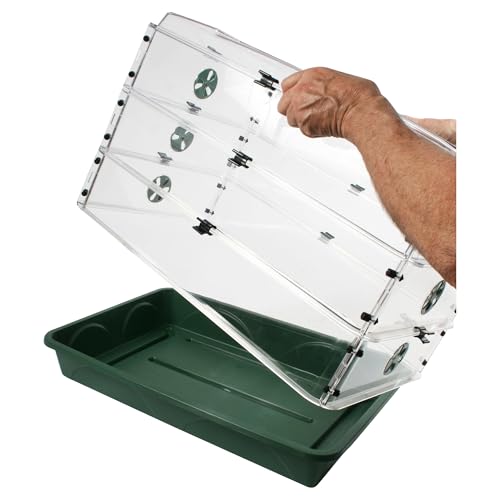 EarlyGrow 24" x 15" x 12.75" Domed Propagator with 2 Height Extenders and Locking Clip Set, Green - size: 2 Side Extenders and Locking Clip Set