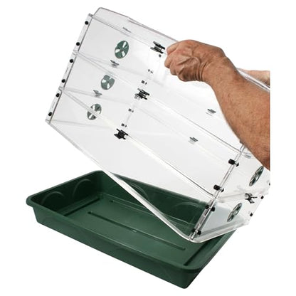 EarlyGrow 24" x 15" x 12.75" Domed Propagator with 2 Height Extenders and Locking Clip Set, Green - size: 2 Side Extenders and Locking Clip Set