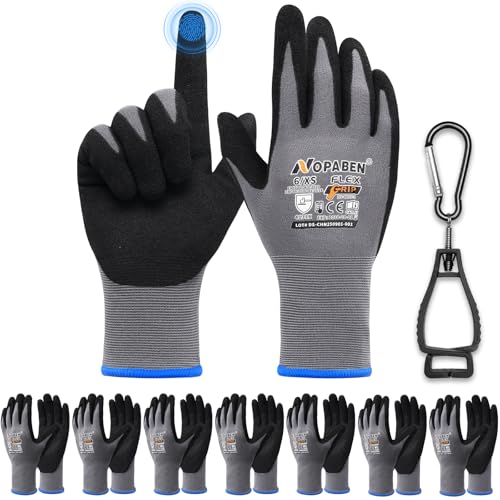 7 Pairs Safety Work Gloves Seamless Nylon Knit MicroFoam Nitrile Coated - size: X-Small, style: 7 Pairs,grey