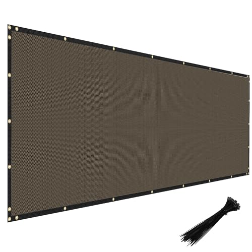 Windscreen4less Privacy Fence Screen Heavy Duty Windscreen Fencing Mesh Fabric Shade Net Cover with Brass Grommtes for Outdoor Wall Garden Yard Pool Deck, 8'x2' Brown - color: Brown, size: 8' x 2'