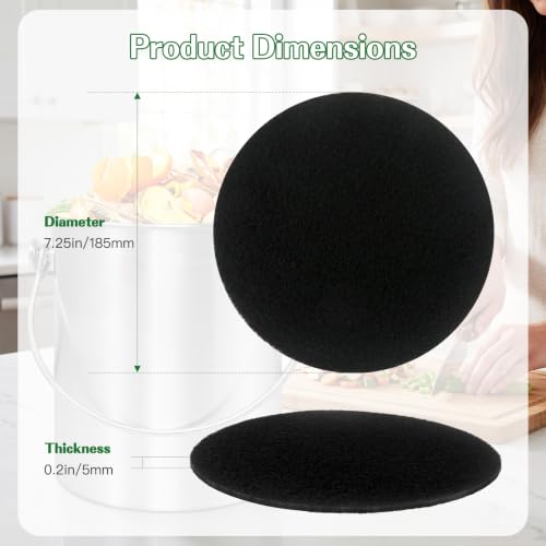 8 Pack 7.25 Inch Charcoal Filters – Compost Bin Replacement Carbon Filters, Activated Charcoal Odor Control for Kitchen Countertop Bins