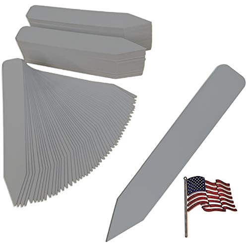 4" x 5/8" Grey Premium Pot Stakes - 500 Pcs - Plastic Plant Tags and Labels - Nursery Garden Tree Labels Waterproof Writeable | Made in The USA |