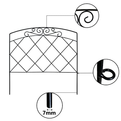 Thealyn 10ft x 24" Metal Decorative Garden Fence(5Pcs Set) - style: Stylish