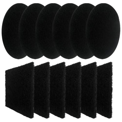 2026 New 12 Pack Replacement Filters, Round 6.75" & Square 4.75" Charcoal for Kitchen Compost Bin