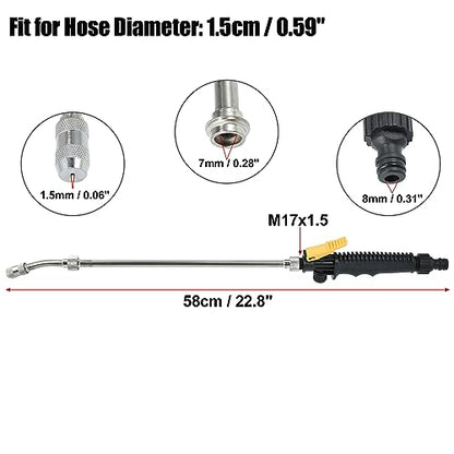 X AUTOHAUX 58cm 22.8" High Pressure Water Gun Hose Sprayer Nozzle Set
