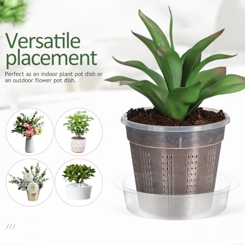 DECHOUS Plant Saucers, 60 Pack 6 Inch Clear PET Trays