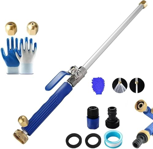High Pressure Washer Extension Wand, Upgraded 2-in-1 Hydro Jet Hose Nozzle High Pressure for Car, 2026 New Water Arrow Sprayer, Jet Gutter Cleaning Tools for Patio Garden Outdoor Cleaning, Blue