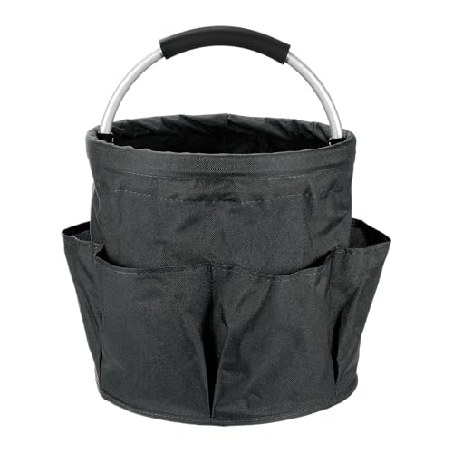 HARFINGTON Garden Tool Bag 17L Large Oxford Waterproof with Pockets Garden Tote Bag Gardening Plant Tool Organizer Storage Carrier Store for Outdoor Women Men, Black - color: Black