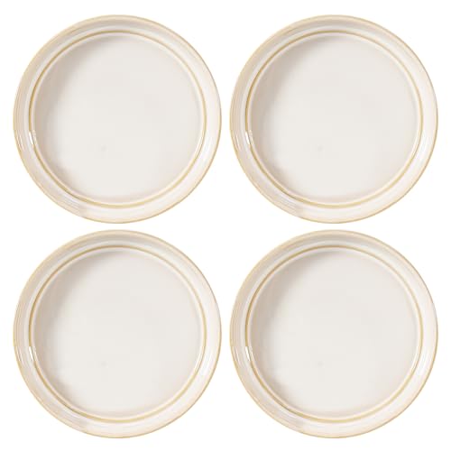 Plant Saucers, 4-Pack 4.5 Inch Ceramic Plant Saucers, Glazed Plant Pot Saucers, Drainage Drip Water Tray, Plant Trays to Catch Water for Indoors Outdoors Succulents Small Potted Plants (White) - color: White