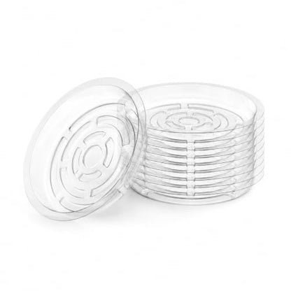 Gardzen Heavy Duty Clear Plastic Plant Saucers, Flower Pot Tray - Excellent for Indoor & Outdoor Plants (6-Inch, 10-Pack) - size: 6 Inch