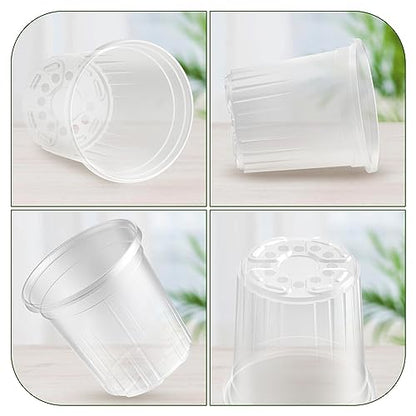 Bluepro Clear Nursery Pots with Drainage Holes, 7 Inch, 1 Gallon, 30-Pack - size: 7 Inch-30Pcs