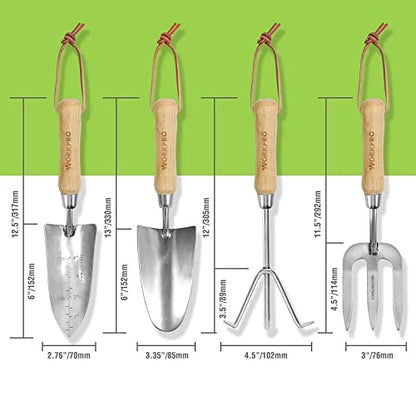 WORKPRO W005010WE 4 Piece Garden Tool Set – Heavy-Duty Stainless Steel, Includes 4 Hand Tools (1 Kit)