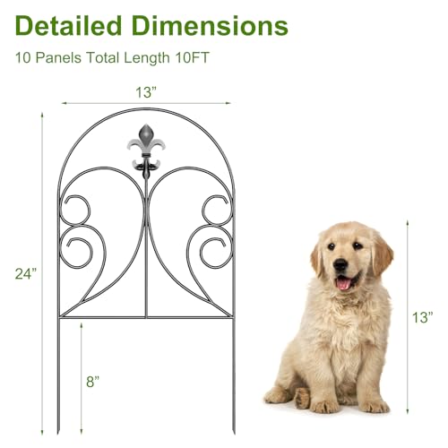 PINPON 10-Pack Garden Fence 24in(H) x 10ft(L)