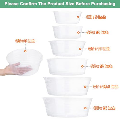 M METERXITY 10-Pack Plastic Plant Saucer, 12 Inch Clear Thin Plant Saucer Drip Tray for Indoor/Outdoor, Planter Liners Nursery Pots - size: 12 Inch